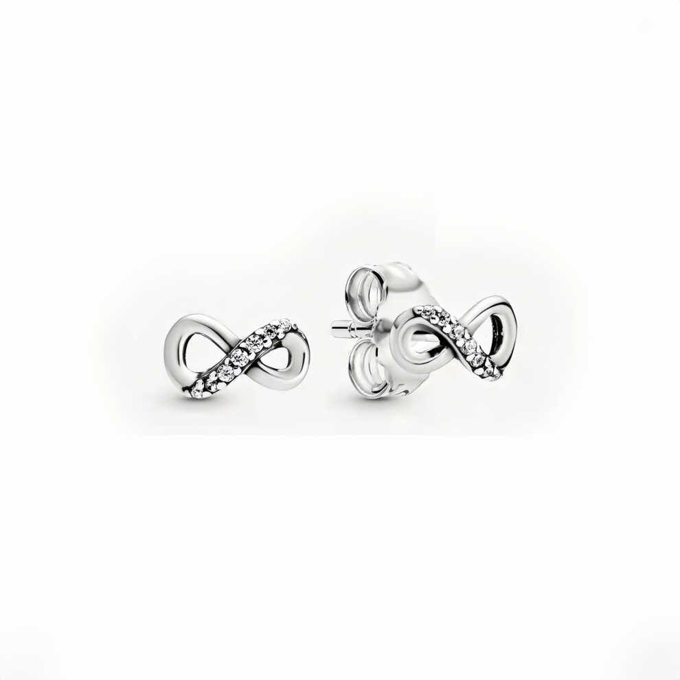Jaoyeh Women's Sparkling Infinity Stud Earrings