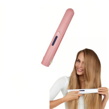 Barre de charge sans fil USB mini portable, Barre à boucler les cheveux droits