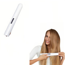 Barre de charge sans fil USB mini portable, Barre à boucler les cheveux droits