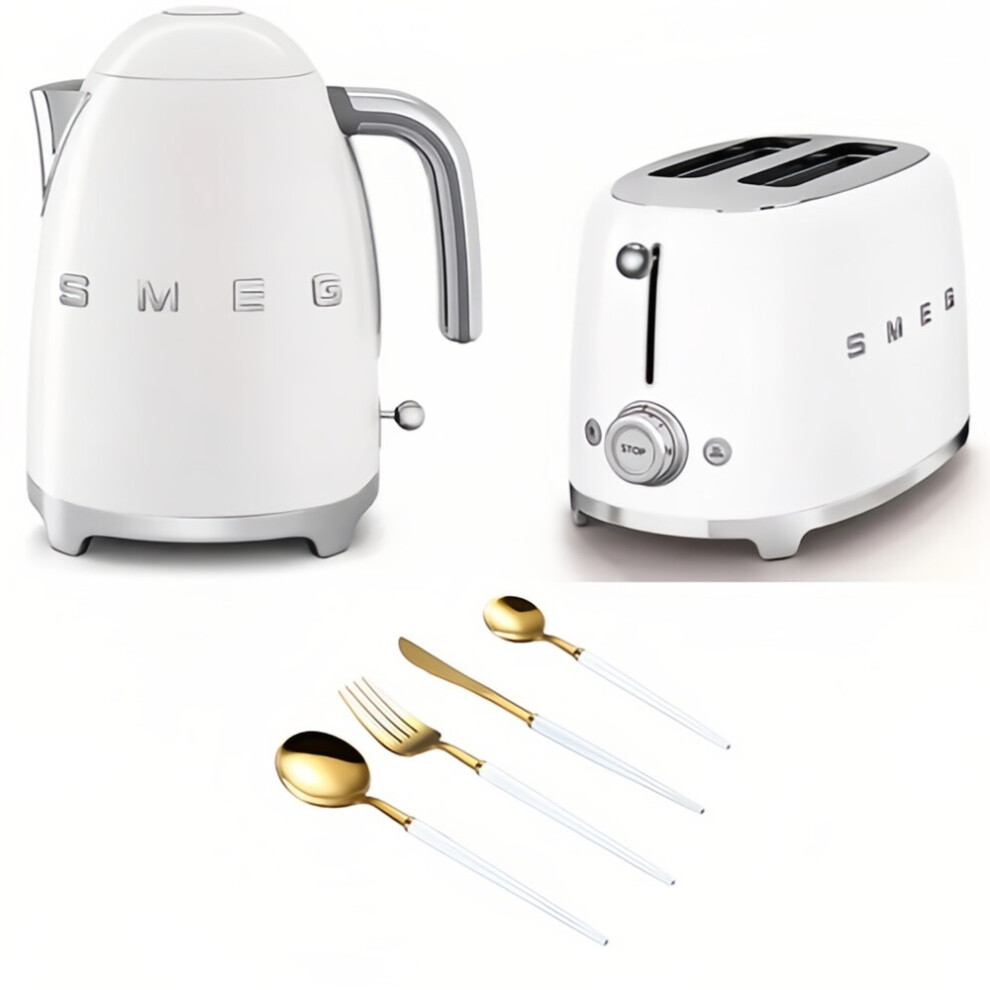 SMEG Kettle and Toaster Bundle with Free Lovii Cutlery Set