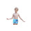 Boys Swimming Trunks Swimming Hat Set Blue L 1