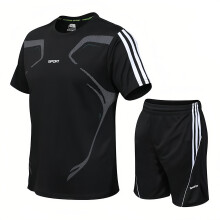 Quick-drying loose short-sleeved shorts suit L