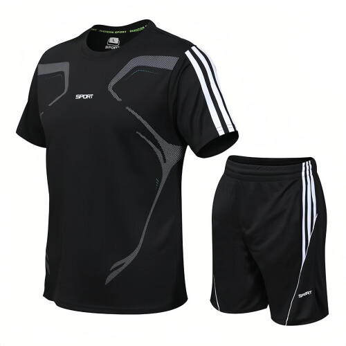 Quick-drying loose short-sleeved shorts suit L