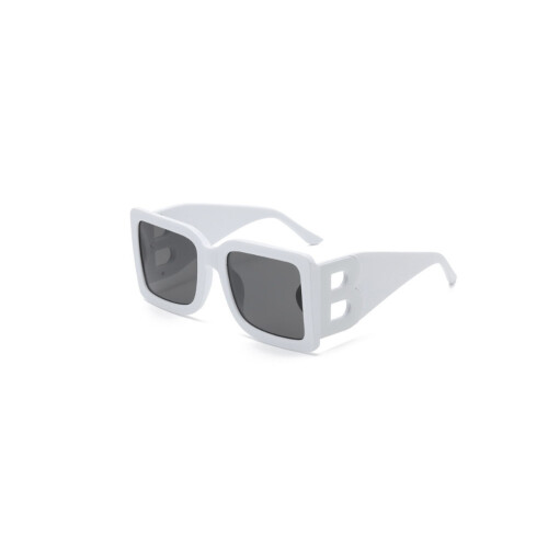 Retro large frame square letter B sunglasses personalized white