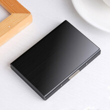 Porte-cartes en acier inoxydable noir, anti-vol, 10 emplacements - format compact 9,7 x 6,7 cm