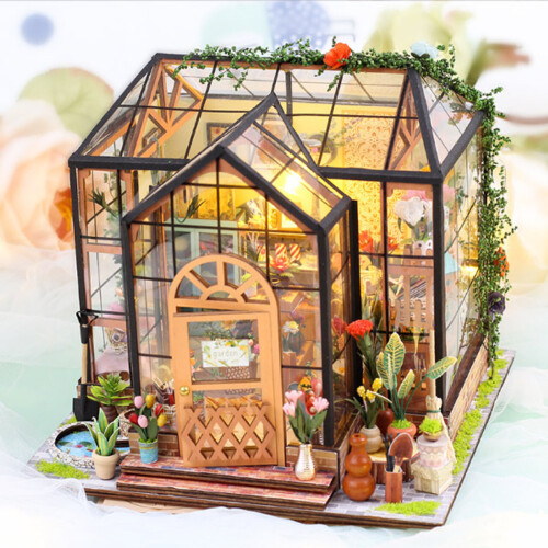 Handmade DIY Flower House 3D Handmade Assembly Small House Model