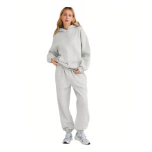 Women's Two piece Casual Hoodie Set Grey L