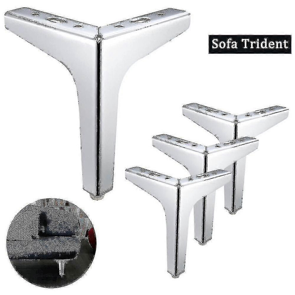 (17Cm, Silver 1Pc) 1/4Pcs 10/15/17Cm Furniture Sofa Legs Metal Tri Furniture Feet 4005199755072