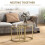 Homcom HOMCOM 2 Pcs Modern Coffee Table with Tempered Glass Side Tables Clear 4