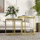Homcom HOMCOM 2 Pcs Modern Coffee Table with Tempered Glass Side Tables Clear 8