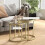 Homcom HOMCOM 2 Pcs Modern Coffee Table with Tempered Glass Side Tables Clear 5