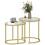 Homcom HOMCOM 2 Pcs Modern Coffee Table with Tempered Glass Side Tables Clear 2