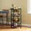 Homcom HOMCOM 4-Tier Kitchen Island on Wheels with 4 Pull-Out Baskets, Light Grey 7