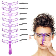 Eyebrow Stencils, Eyebrow Template, Eyebrow Shaping Kit,8 Styles Reusable Eyebrow Stencil with Handle And Strap, Washable
