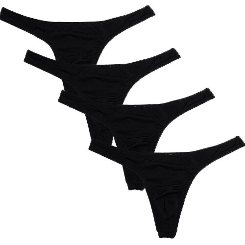 (M, black) Pack Of 4 Men's Strings