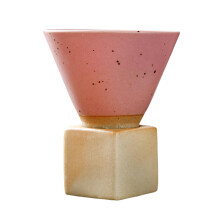 (Pink, One size) Coarse Pottery Espresso Cup Creative Tea Cup With Base Vintage Ceramic Personal Tea Cup Multicolor 200 Ml