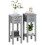 Homcom HOMCOM Bedside Table Set, End Table Set with Drawer and Storage Shelf, Grey 9