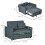 Homcom HOMCOM 2 Seater Sofa Bed Convertible Bed Settee with Cushions, Pockets, Grey 7