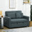 Homcom HOMCOM 2 Seater Sofa Bed Convertible Bed Settee with Cushions, Pockets, Grey 1