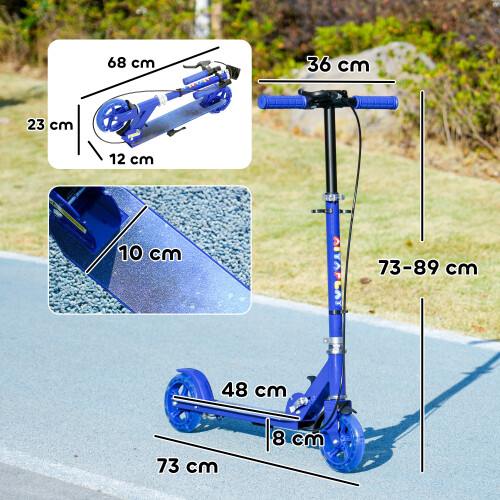 AIYAPLAY Scooter for Kids, Folding Kick Scooter w/ Adjustable Handle, Blue 1