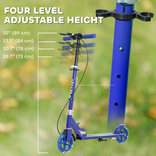 AIYAPLAY Scooter for Kids, Folding Kick Scooter w/ Adjustable Handle, Blue 2