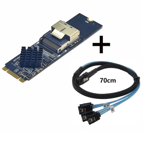 Κάρτα επέκτασης M.2 NVME σε Mini SAS SFF-8087, υποστήριξη 4 θυρών SATA3.0 2