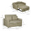Homcom HOMCOM 2 Seater Sofa Bed Convertible Bed Settee with Cushions, Pockets, Brown 7