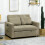 Homcom HOMCOM 2 Seater Sofa Bed Convertible Bed Settee with Cushions, Pockets, Brown 1