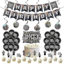 Gta Grand Theft Auto Game Theme Party Decoration Letter Banner Cake Flag Balloon Spiral Arrangement