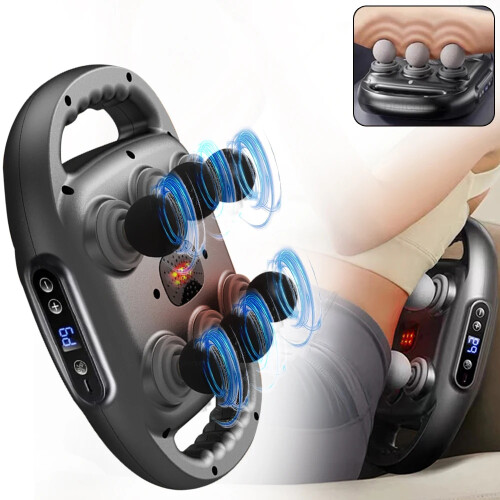 Fascia Gun 6 Heads Massage Gun - Deep Tissue Relief for Full Body + Free Gift: 3pc USB Cable Organizer