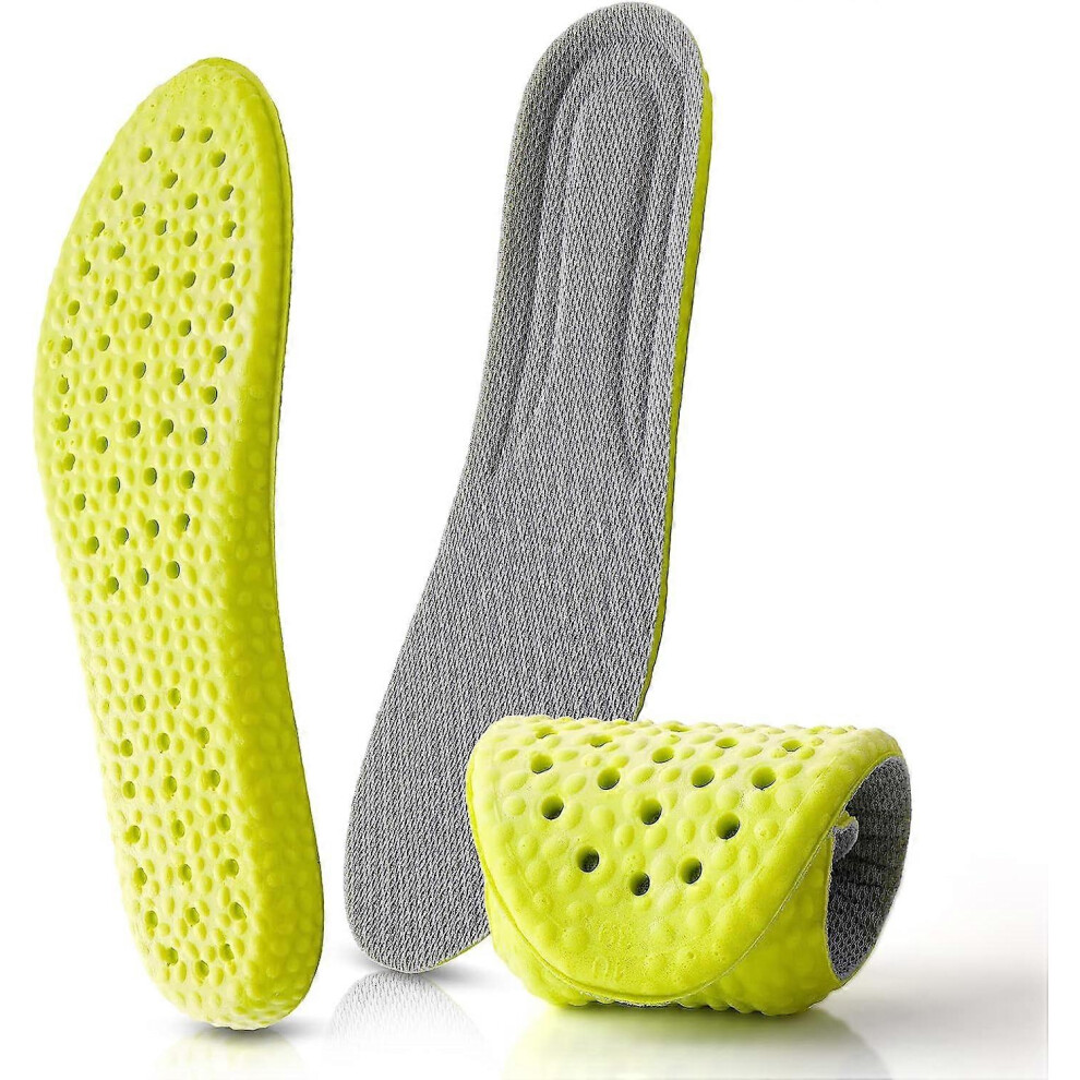 (35-36) 1 Pair Memory Foam Shoe Insoles, Prevent Foot Odor Shock Absorption Inserts Sports Insoles Soft Comfortable Replacement Insoles Relieve Foot P