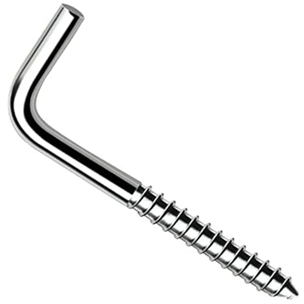(35mm x 3.5mm, Pack of: 5) L Hook Screws Heavy Duty Square Cup Hooks for Hanging Screw in Wall Hangers
