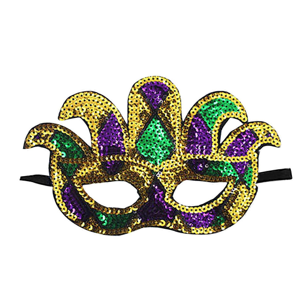 (C) Mardi Gras Costume Sequin Shiny And Sparkling Party Mask Carnival-image-OPC-PFYBCKG-NEW