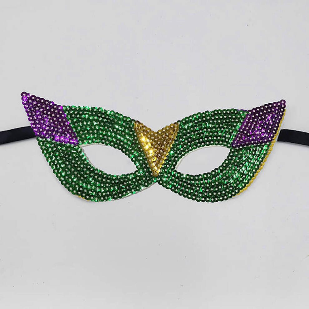 (I) Mardi Gras Costume Sequin Shiny And Sparkling Party Mask Carnival