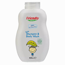 Friendly Organic Baby All-in-one shampoo & Body Wash for Hair & Body | Gentle, Safe & Natural Care for Babies - 400ml