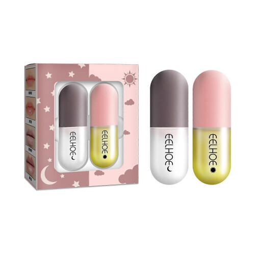 2Set Day & Night Lip Plumper Enhancer Gloss Moisturizing Plumping Booster