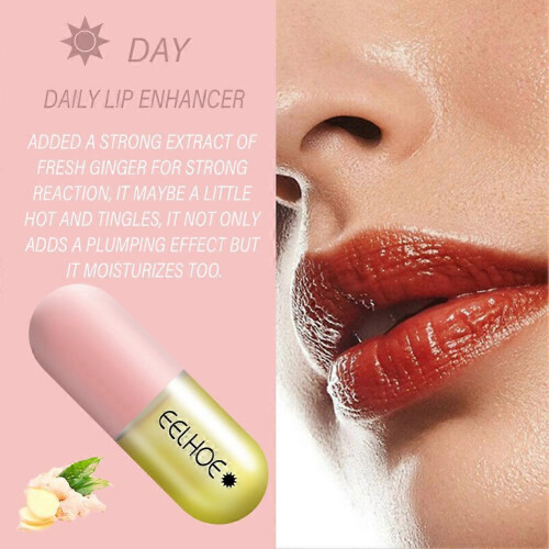2Set Day & Night Lip Plumper Enhancer Gloss Moisturizing Plumping Booster 2