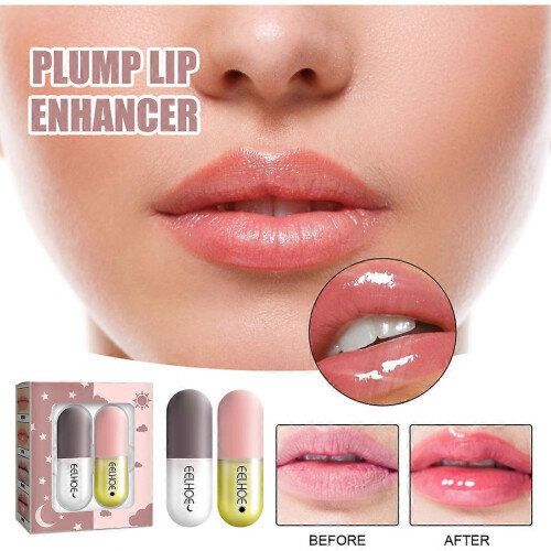 2Set Day & Night Lip Plumper Enhancer Gloss Moisturizing Plumping Booster 1
