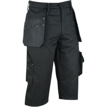 (M) Mens Work 3/4 Long Short Black Heavy Duty Safety Combat Cargo Pant Multi Pocket