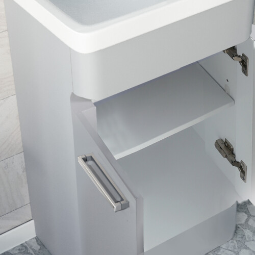 NES Home Nes Home Matte Grey 1000mm Freestanding Cabinet Ceramic Basin WC Unit Flat Pack 1