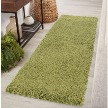 (Green, 60 X 110 cm) Large Living Room Rugs Plain Shaggy Rugs Runners