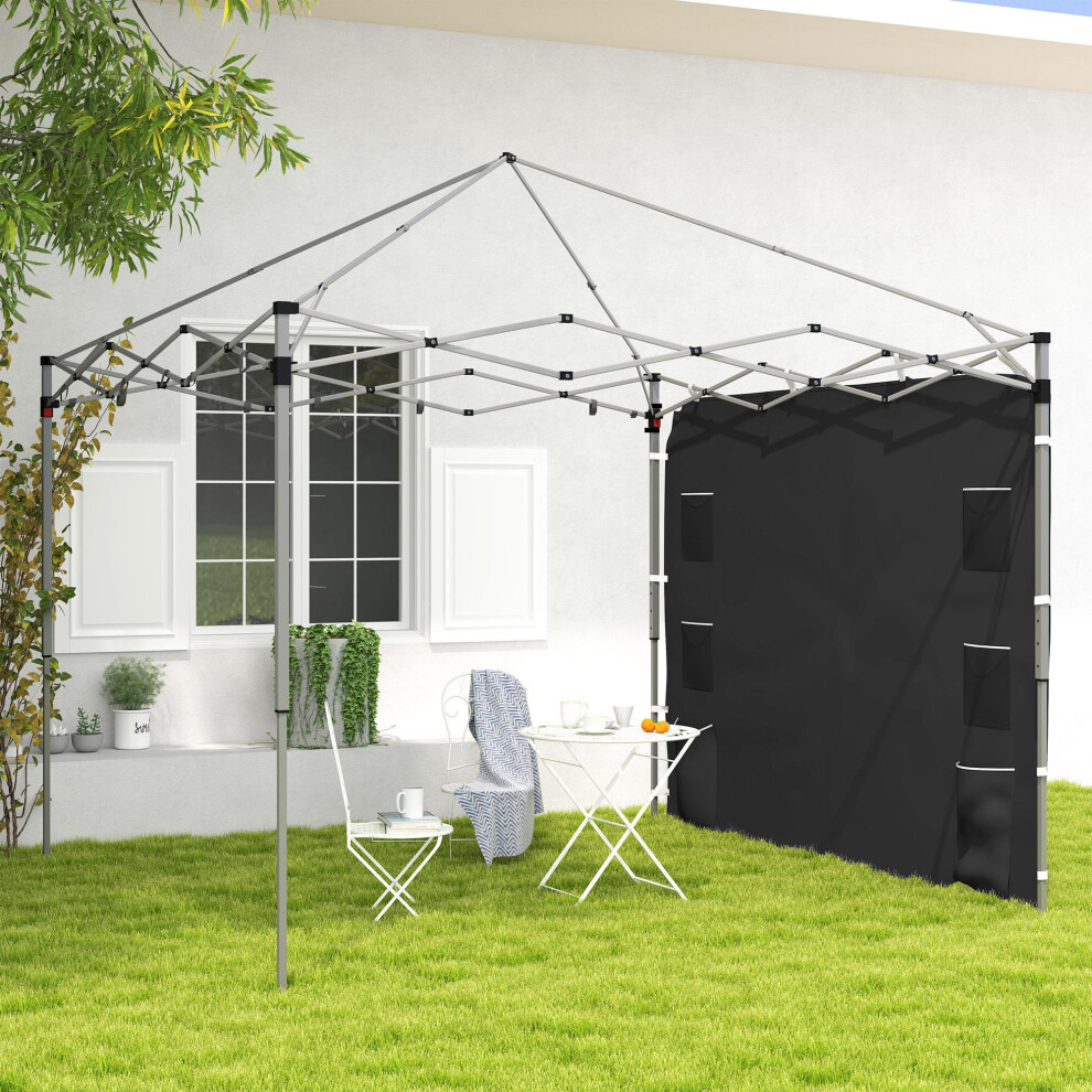 Outsunny Side Panel for 3x3 m Pop Up Gazebos, 1 Pack Sidewall Only, Black