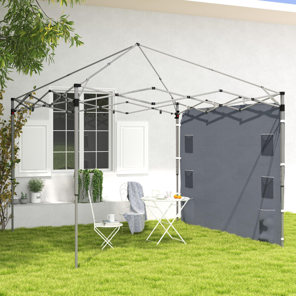 Outsunny Side Panel for 3x3 m Pop Up Gazebos, 1 Pack Sidewall Only, Grey