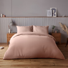 (Double, Blush Pink) Silentnight Supersoft Duvet Set Easy Care Cosy