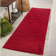 (Red, 60 X 220 cm) Large Living Room Rugs Plain Shaggy Rugs Runners