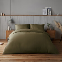 (Single, Olive Green) Silentnight Supersoft Duvet Set Easy Care Cosy