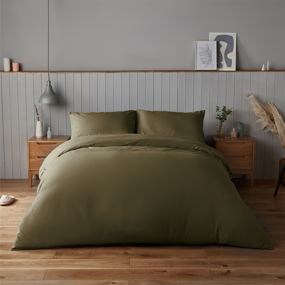 Silentnight (Single, Olive ) Supersoft Duvet Set Easy Care Cosy Green