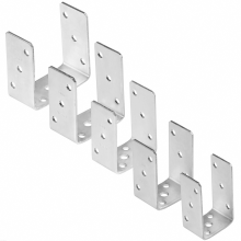 (Pack of: 1, 71mm - 2.8" SILVER) Heavy Duty 4mm Bolt Down U Shape Post Support Fence Foot Base Bracket