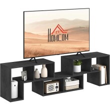 HOMCOM TV Stand for TVs up to 75 Inche Black Wood Grain