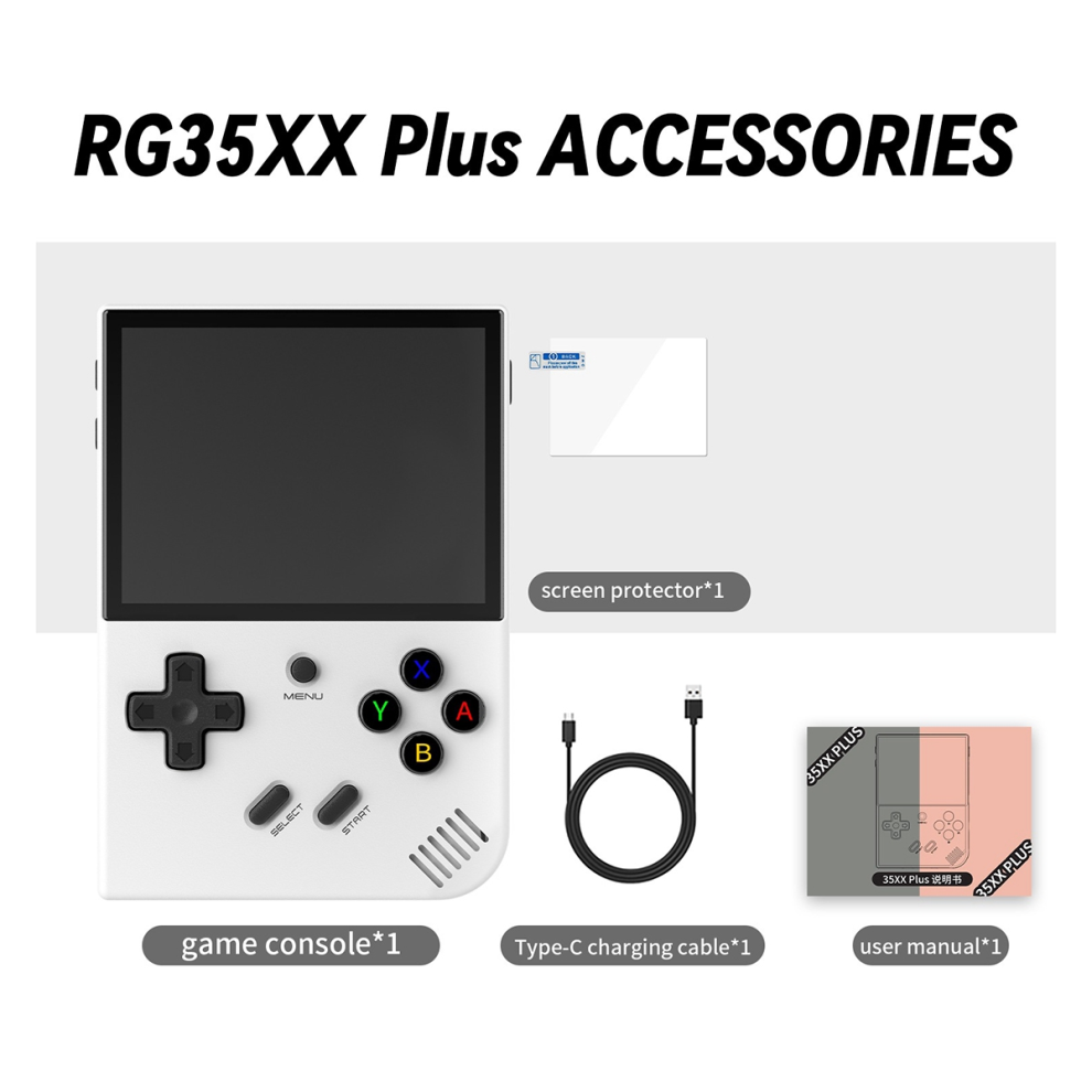 Console Per Videogiochi Retrò RG35XX Plus + Custodia 64 Gb 5000+ Giochi 3,5 Pollici A